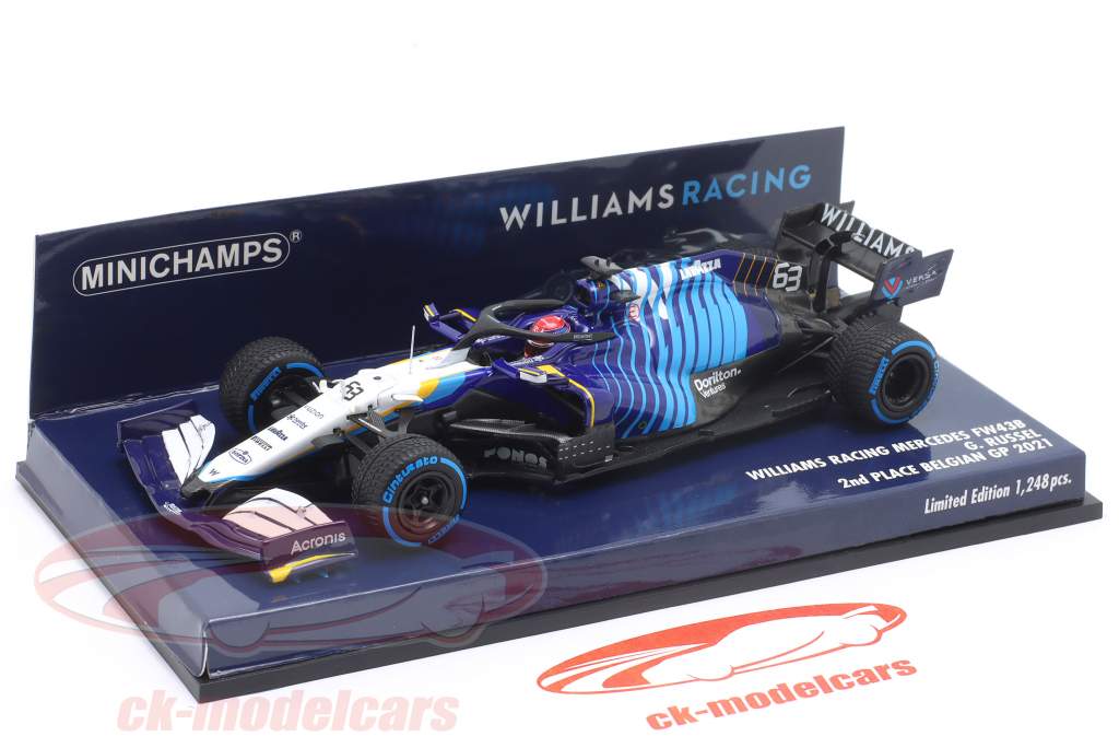 G. Russell Williams FW43B #63 2e Belg GP formule 1 2021 1:43 Minichamps