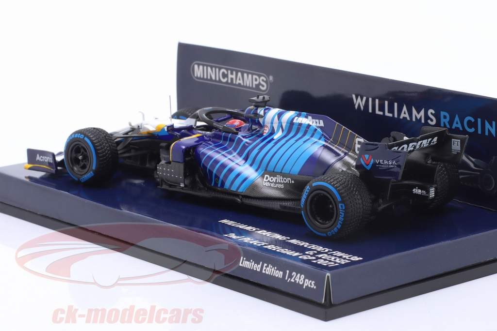 G. Russell Williams FW43B #63 2º Belga GP Fórmula 1 2021 1:43 Minichamps