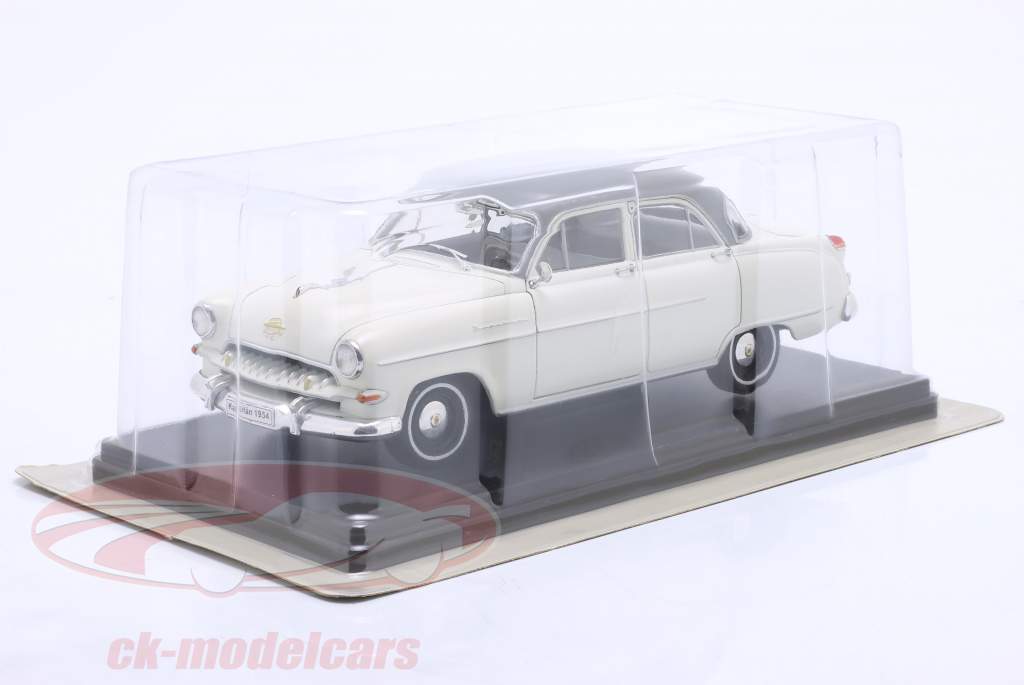 Opel Kapitän Año de construcción 1954 blanco / Gris 1:24 Hachette