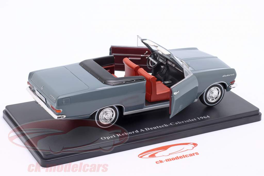 Opel Rekord A cabriolet allemand Année de construction 1964 gris foncé 1:24 Hachette