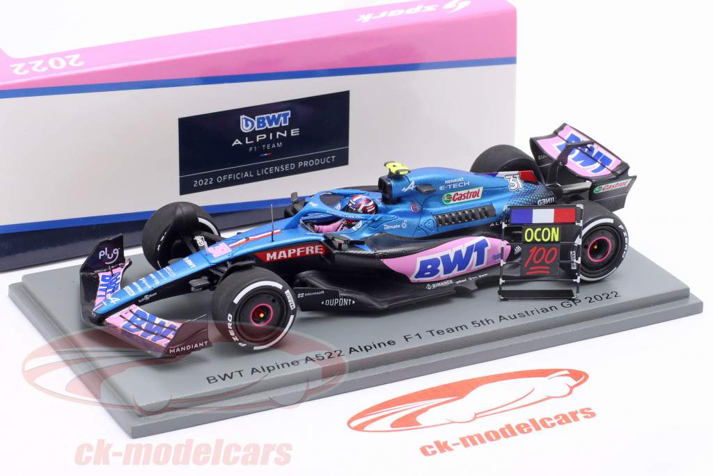 Esteban Ocon Alpine A522 #31 5 ª Áustria GP Fórmula 1 2022 1:43 Spark