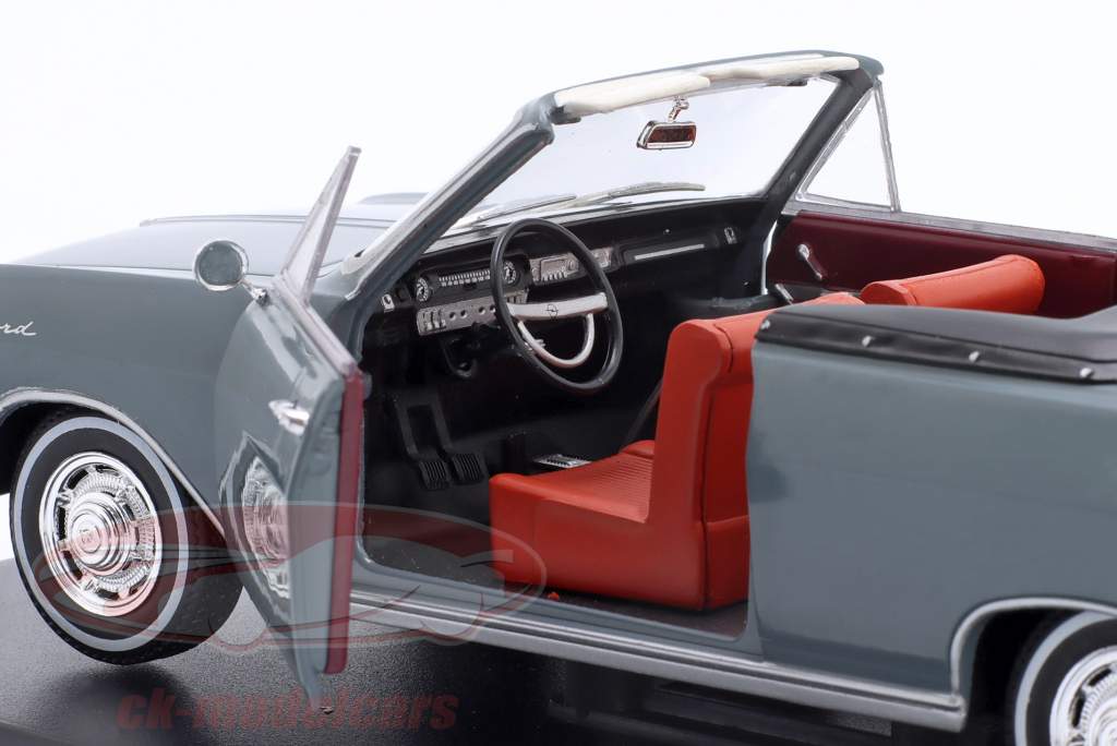 Opel Rekord A descapotable alemán Año de construcción 1964 gris oscuro 1:24 Hachette