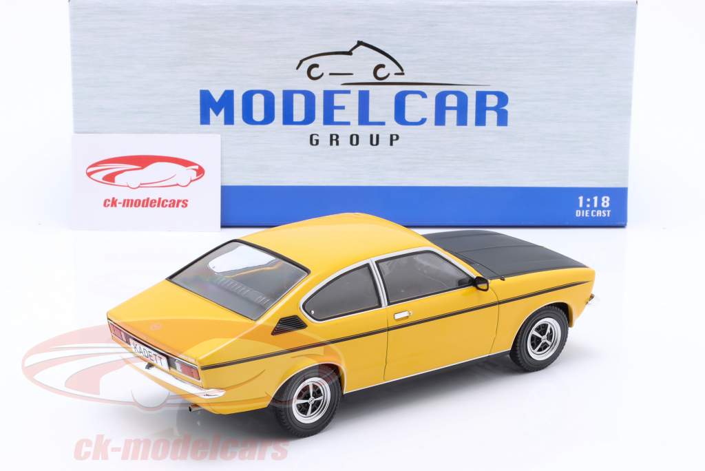 Opel Kadett C Coupe SR Année de construction 1975 jaune foncé / noir 1:18 ModelCar Group