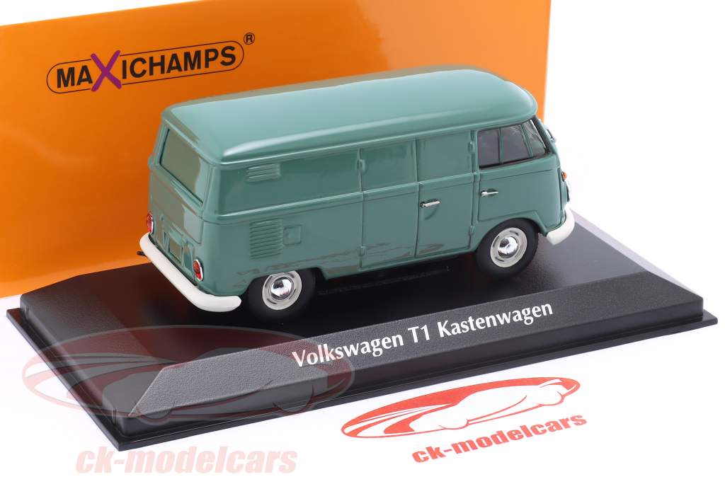 Volkswagen VW T1 fourgon Année de construction 1963 vert foncé 1:43 Minichamps