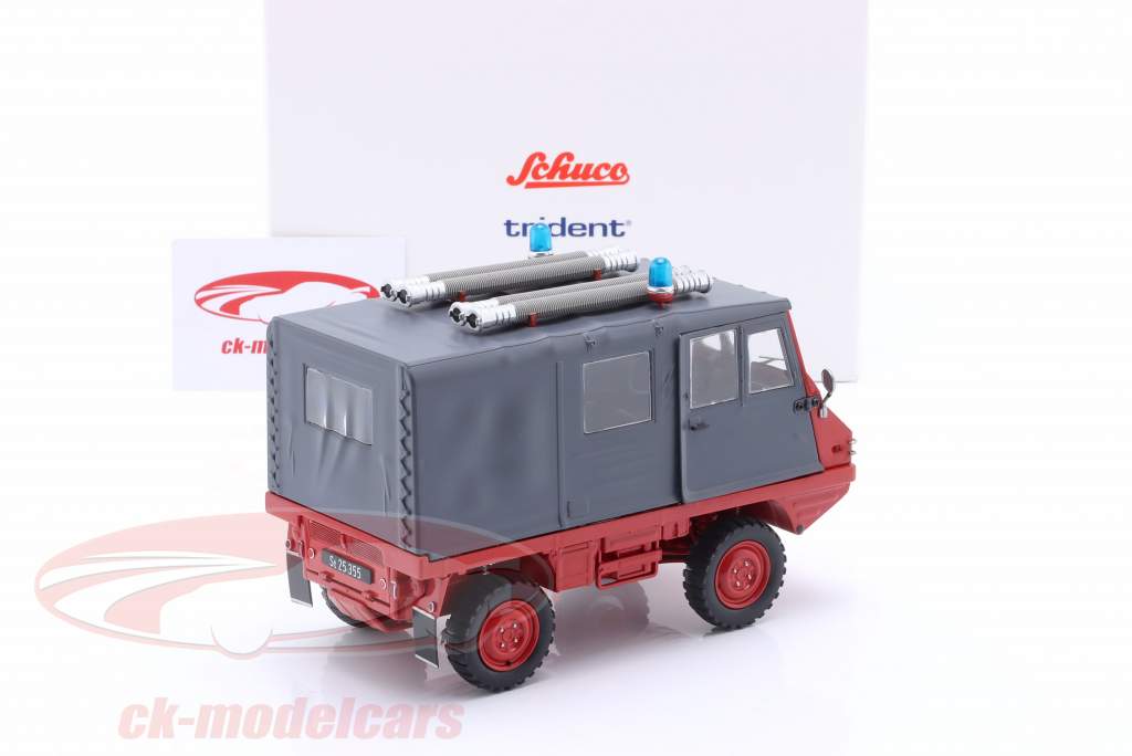 Schuco 1:18 Steyr-Puch Haflinger Fire department red / grey