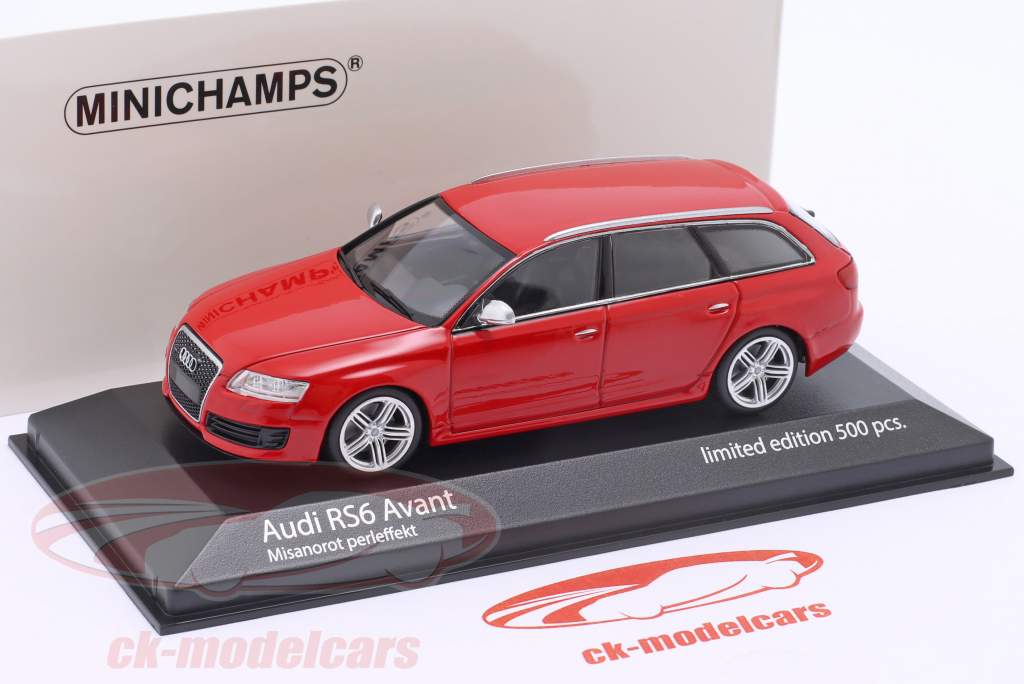 Audi RS 6 Avant Année de construction 2007 Misano rouge effet nacré 1:43 Minichamps