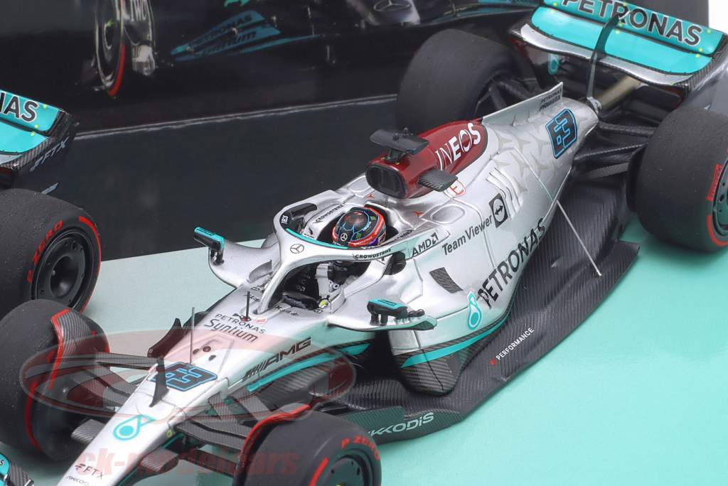 2-Car Set Hamilton #44 & Russell #63 Bahrain GP Formel 1 2022 1:43 Minichamps