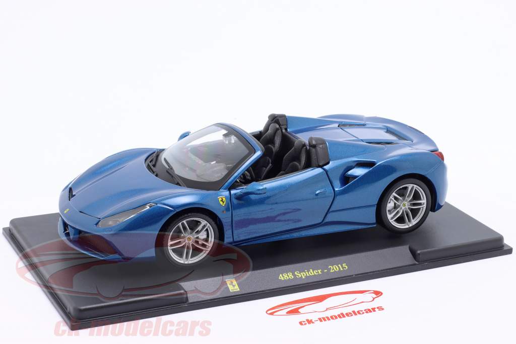 Ferrari 488 Spider year 2015 blue metallic 1:24 Bburago