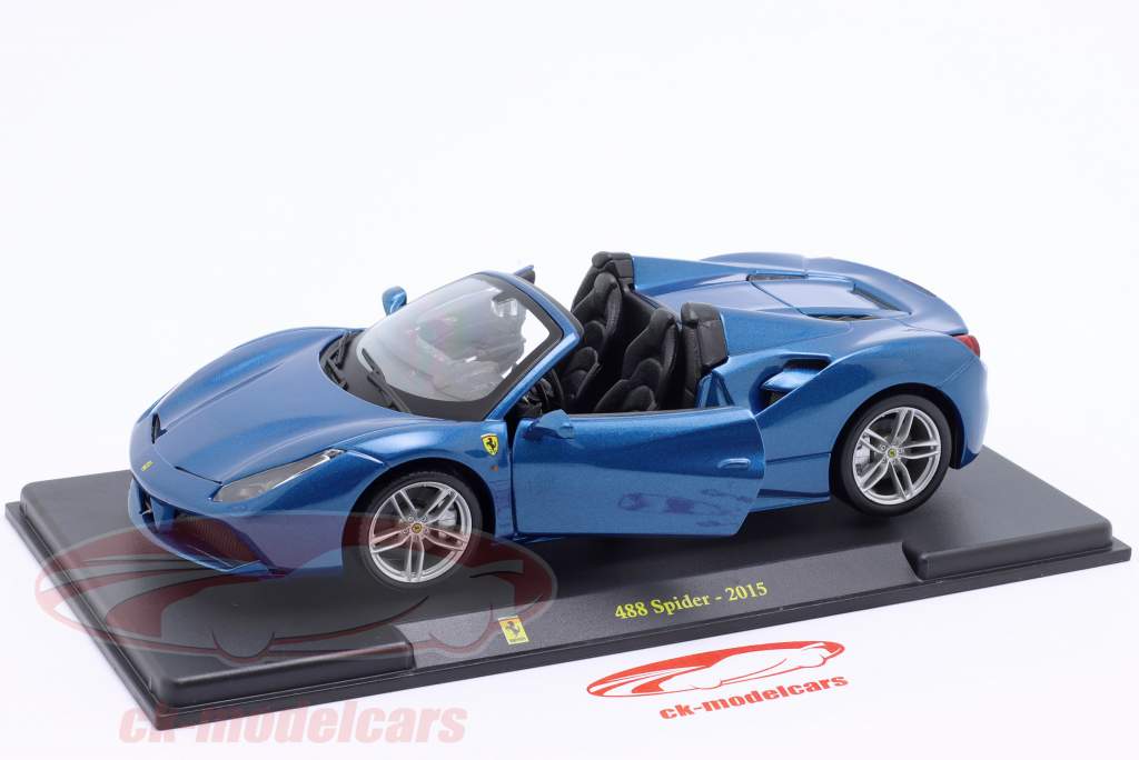 Ferrari 488 Spider year 2015 blue metallic 1:24 Bburago