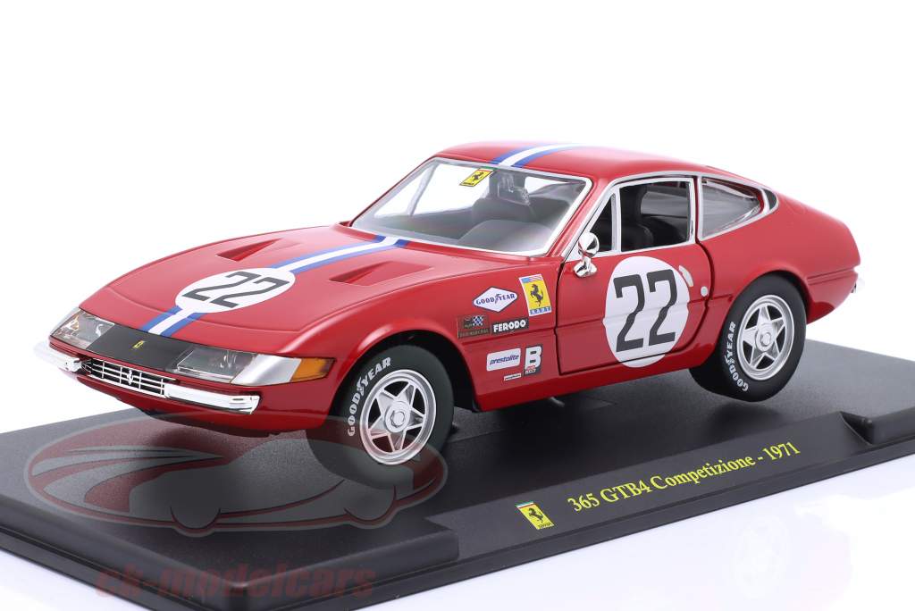 Ferrari 365 GTB/4 Competizione #22 year 1971 red 1:24 Bburago