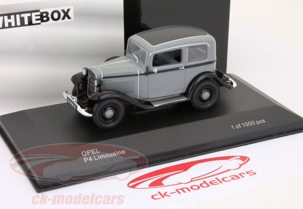 オペルP4セダングレー/ブラック1時43モデルWhiteBox