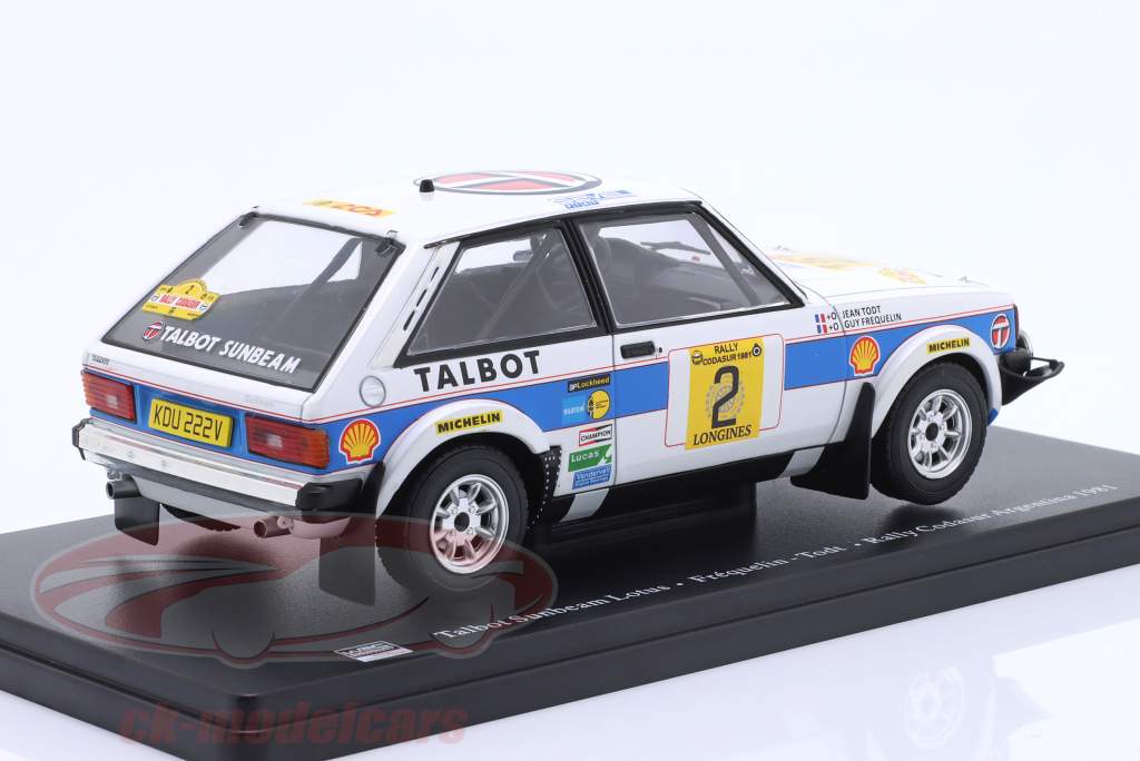 Talbot Sunbeam Lotus #2 勝者 ラリー コードシュール 1981 Frequelin, Todt 1:24 Altaya
