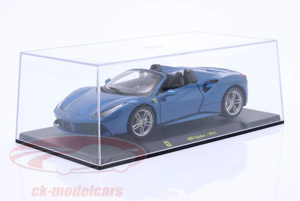 Ferrari 488 Spider year 2015 blue metallic 1:24 Bburago