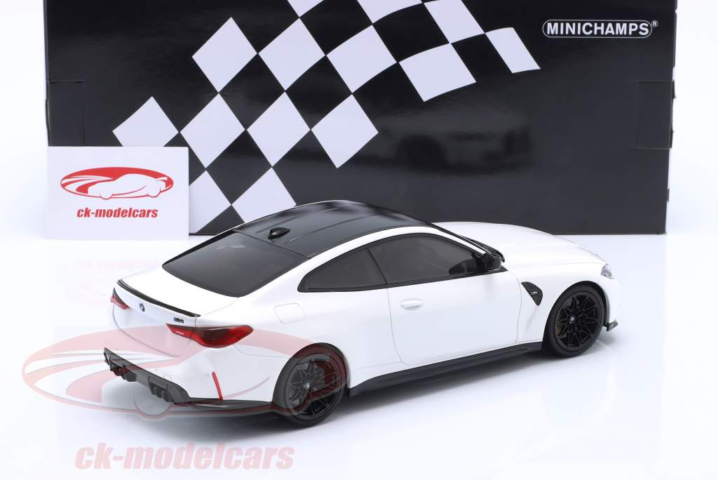BMW M4 Coupe (G82) Año de construcción 2020 blanco / negro 1:18 Minichamps