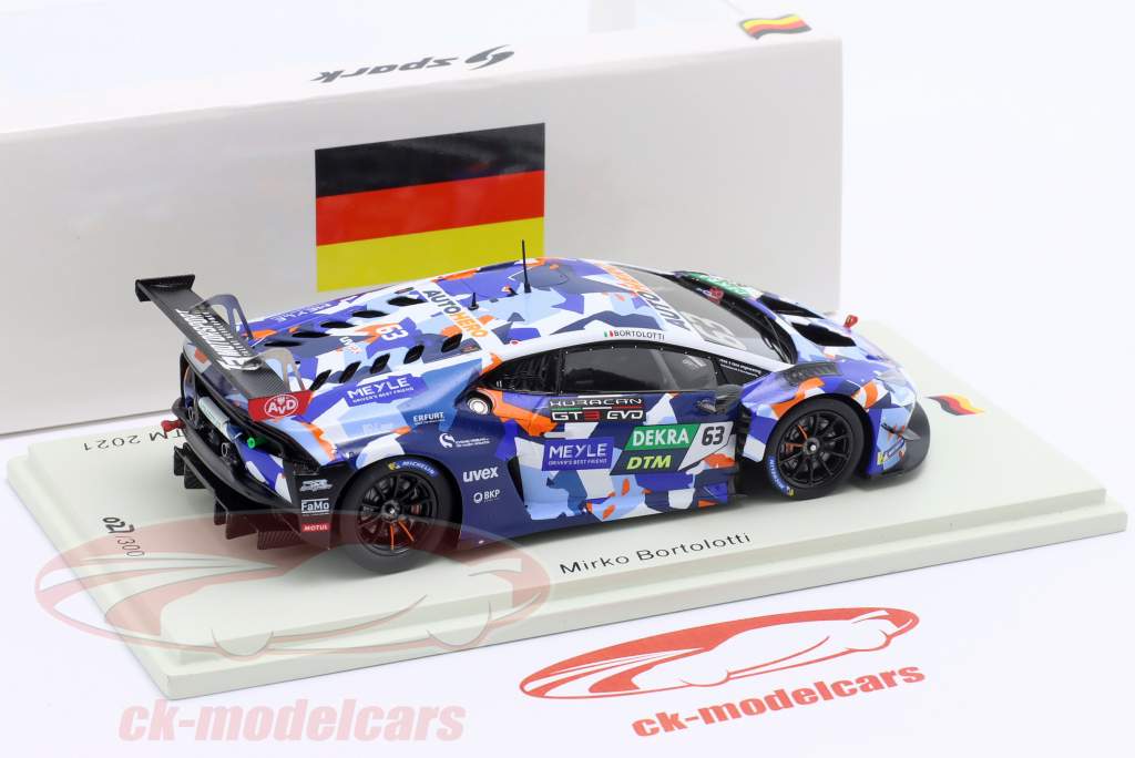 Lamborghini Huracan GT3 Evo #63 2nd DTM Assen 2021 Mirko Bortolotti 1:43 Spark