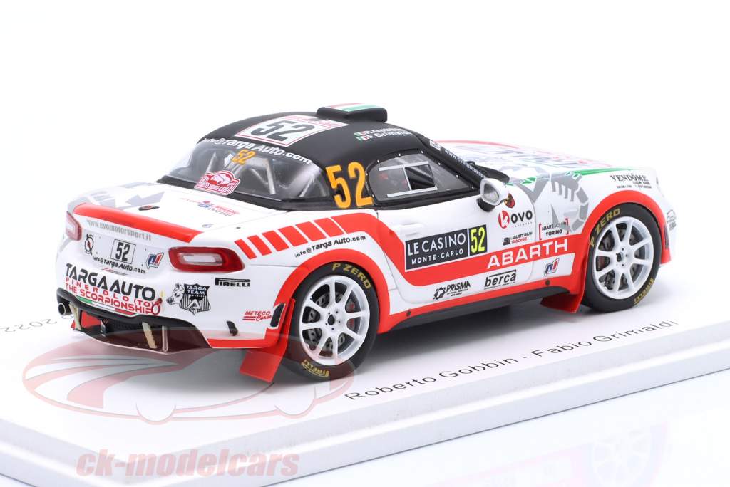 Abarth 124 RGT #52 samle Monte Carlo 2022 Gobbin, Grimaldi 1:43 Spark