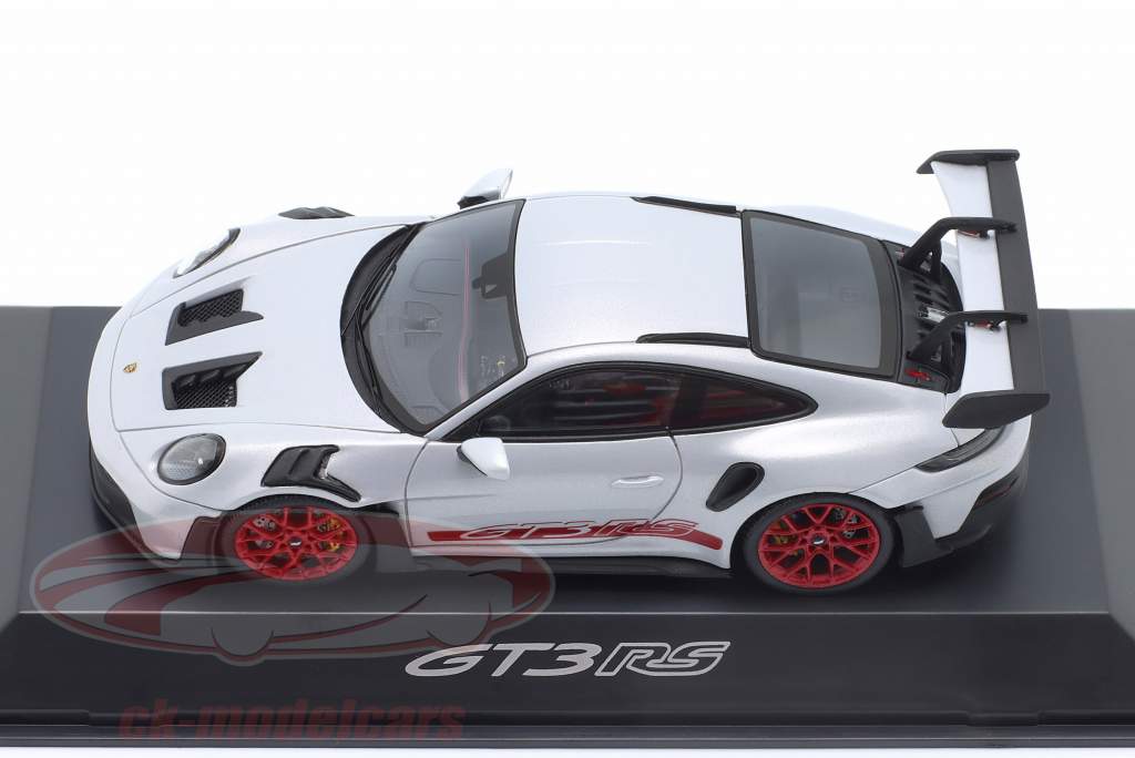 Porsche 911 (992) GT3 RS grigio ghiaccio metallico / piro rosso 1:43 Spark