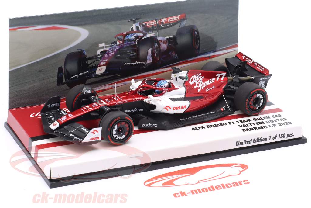 Valtteri Bottas Alfa Romeo C42 #77 6 Bahrein GP formula 1 2022 1:43 Minichamps