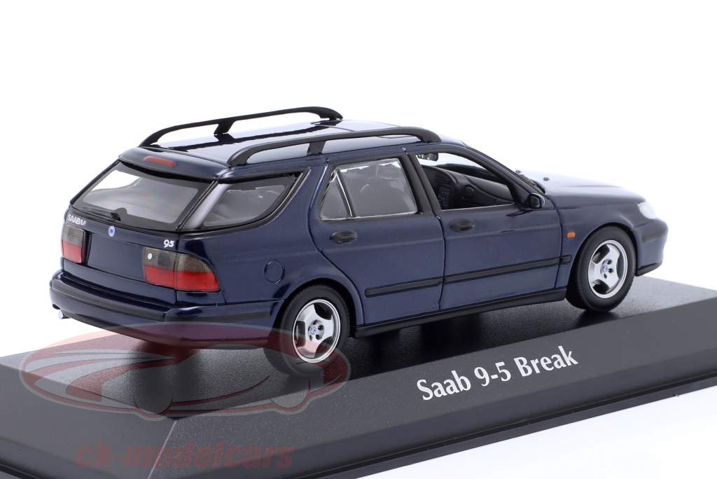 Saab 9-5 Break Année de construction 1999 bleu foncé métallique 1:43 Minichamps