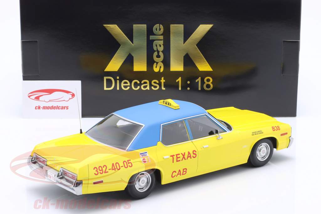 Dodge Monaco Taxi Texas 1974 jaune / bleu 1:18 KK-Scale