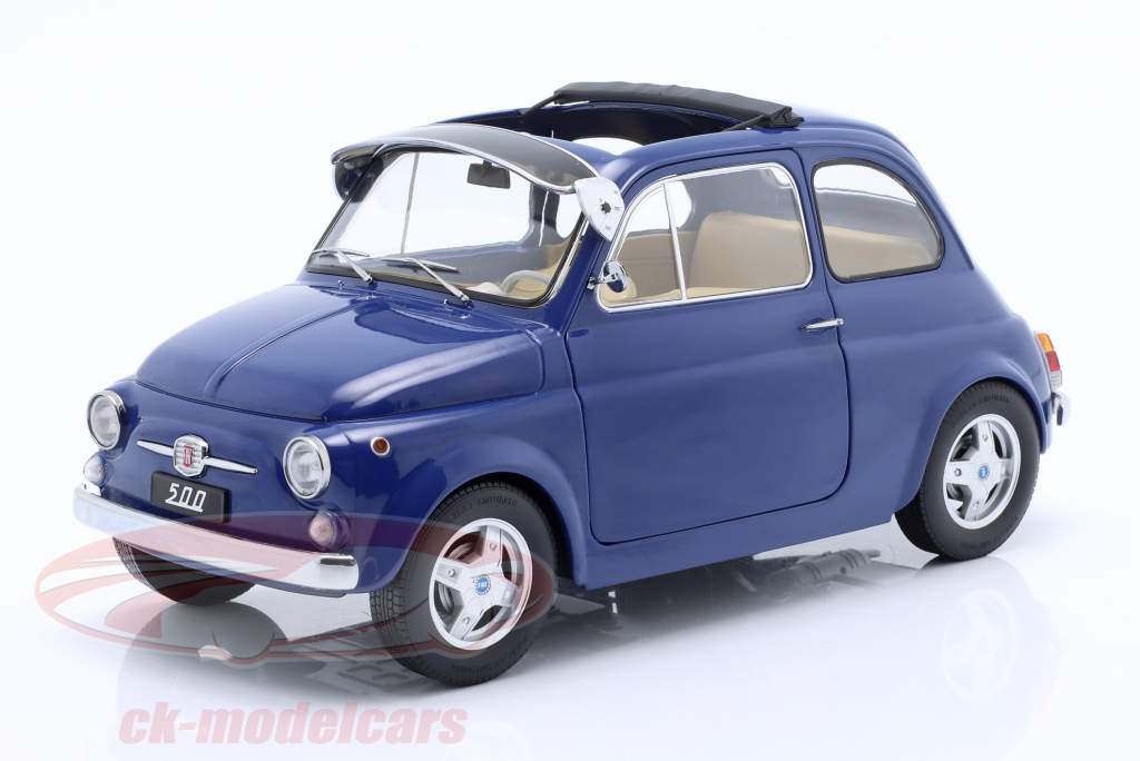 Fiat 500 F Custom avec détachable Toit Année de construction 1968 bleu 1:12 KK-Scale