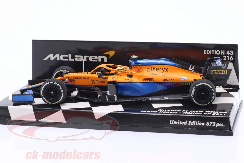 Lando Norris McLaren MCL35M #4 2nd Italian GP Formula 1 2021 1:43 Minichamps