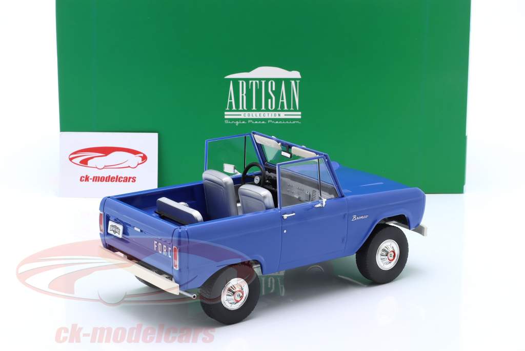 Ford Bronco Año de construcción 1966 azul / blanco 1:18 Greenlight