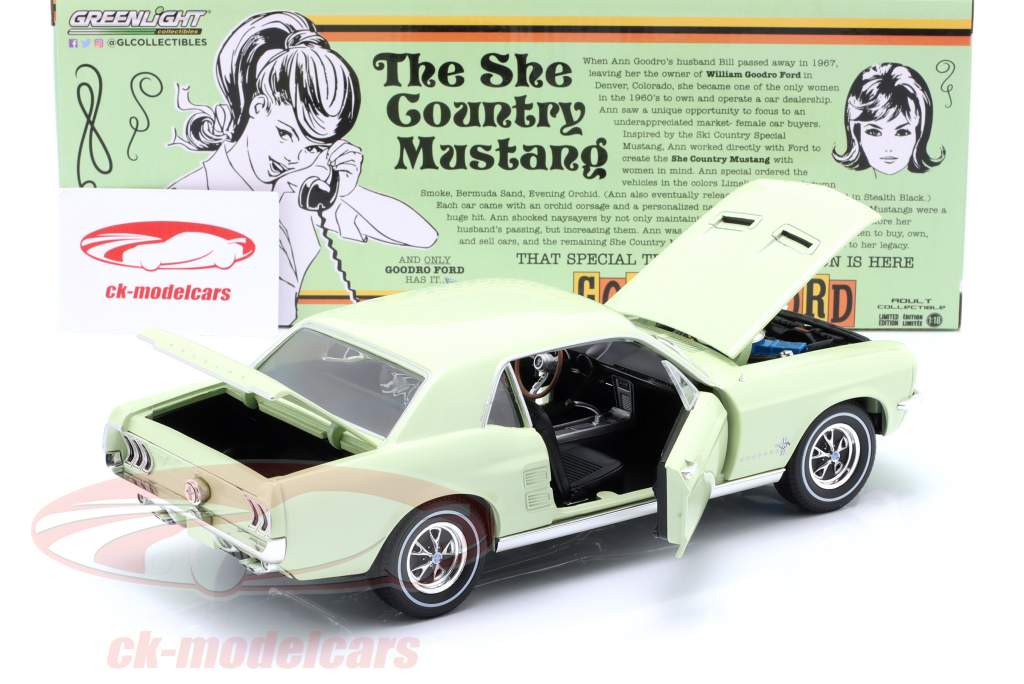 Ford Mustang Coupe Année de construction 1967 vert clair 1:18 Greenlight