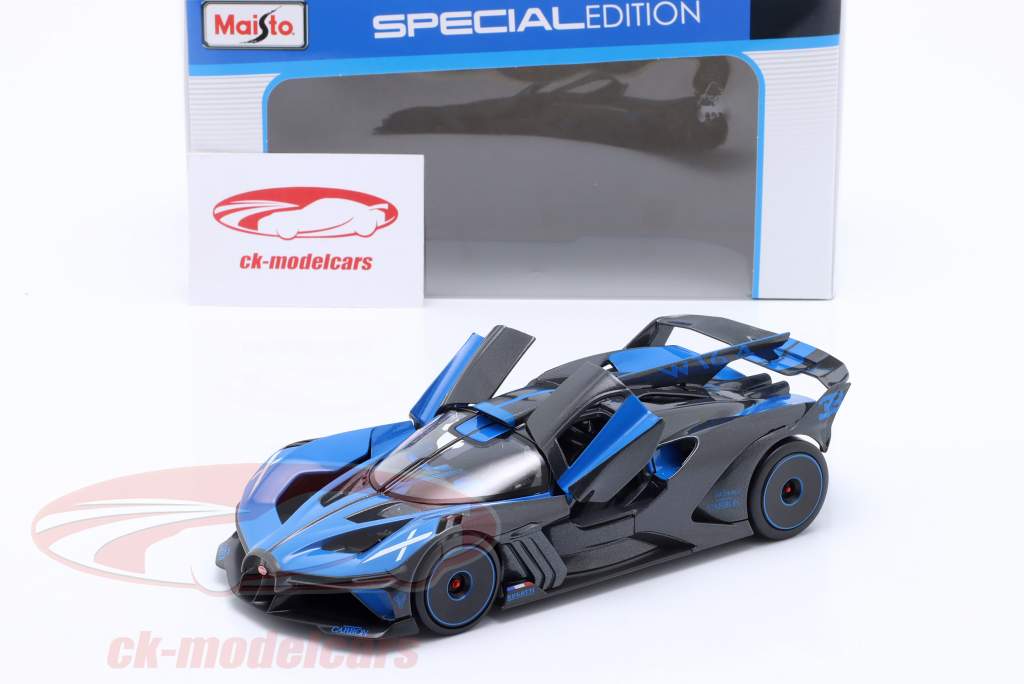 Bugatti Bolide W16.4 建设年份 2020 蓝色的 / carbon 1:24 Maisto