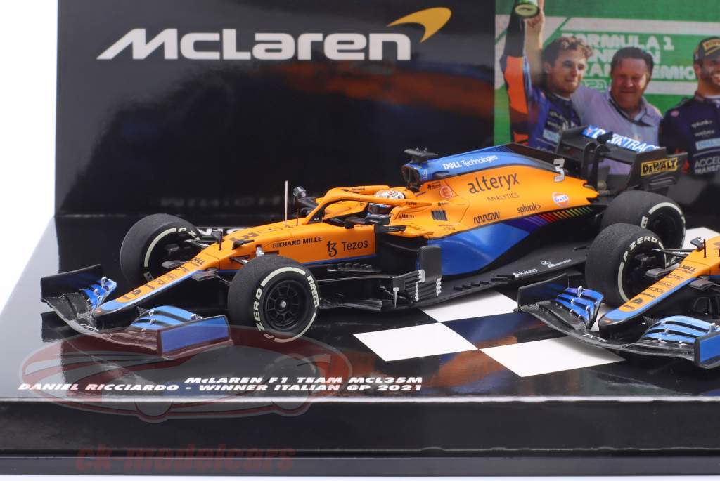 2-Car Set Ricciardo #3 gagnant & Norris #4 2ème Italie GP Formule 1 2021 1:43 Minichamps