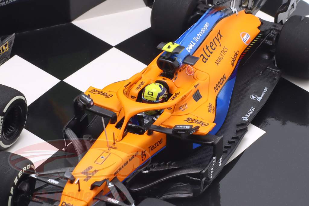2-Car Set Ricciardo #3 winnaar & Norris #4 2e Italië GP Formule 1 2021 1:43 Minichamps