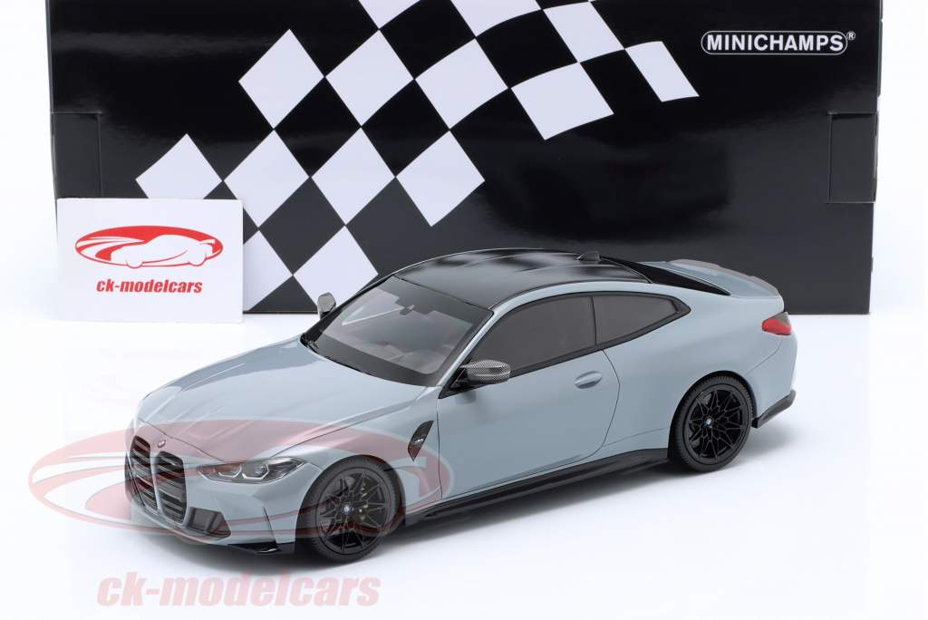 BMW M4 (G82) Année de construction 2020 Gris métallique 1:18 Minichamps