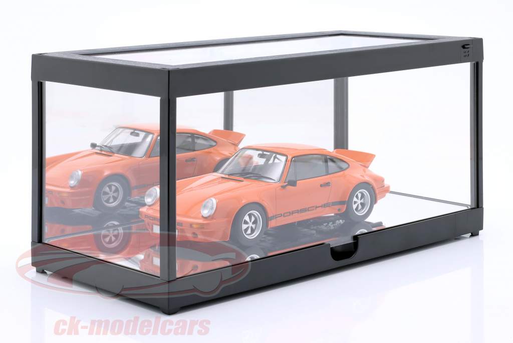 vitrine unique noir avec Éclairage LED et Miroir pour échelle 1:18 Triple9