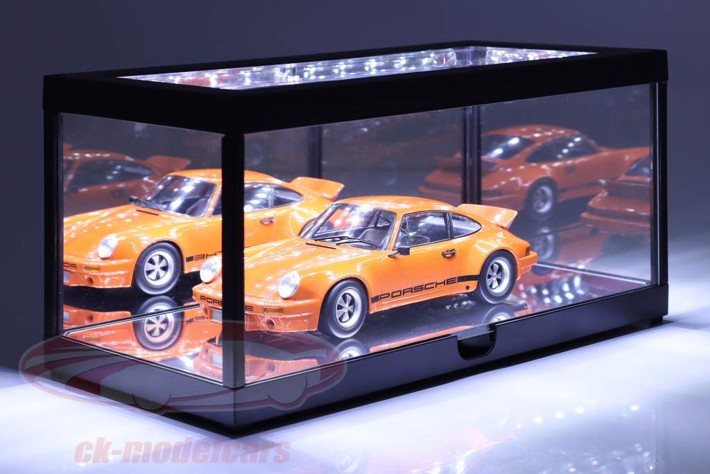 vitrine unique noir avec Éclairage LED et Miroir pour échelle 1:18 Triple9