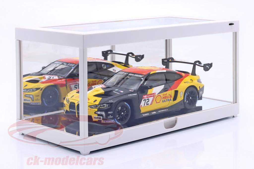 vitrine unique blanc avec Éclairage LED et Miroir pour échelle 1:18 Triple9