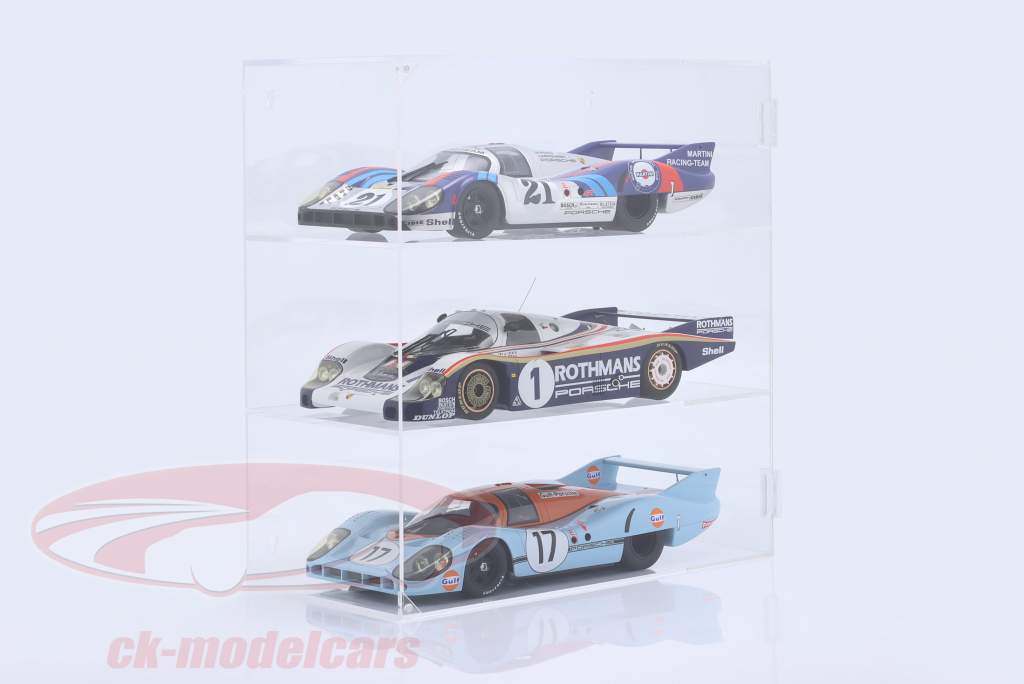 Høj kvalitet Akryl Udstillingsvindue til 3 Modelbiler i vægt 1:12 Jewel Cases