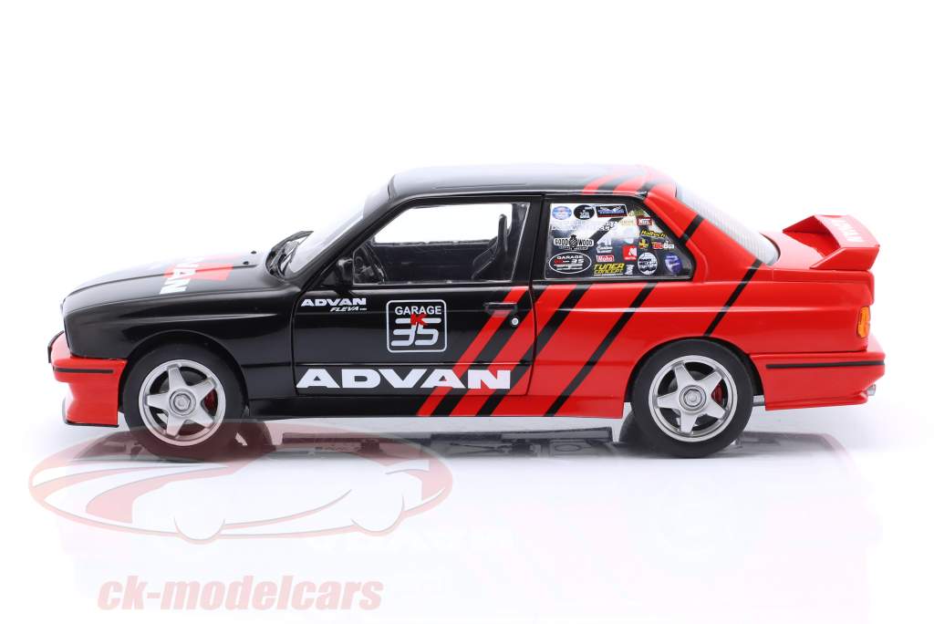 BMW M3 (E30) Advan Drift 1990 black / red 1:18 Solido