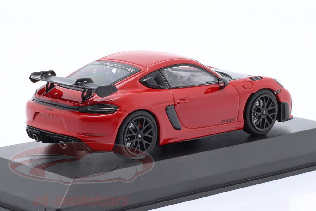 Porsche 718 (982) Cayman GT4 RS 2021 rood / zwart velgen 1:43 Minichamps
