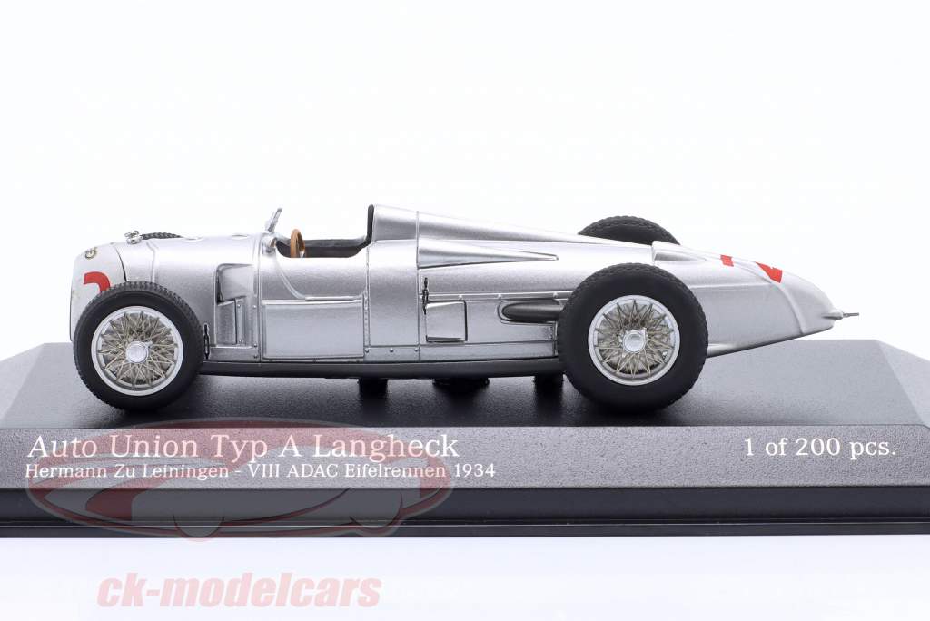 Auto Union Typ A Langheck #2 ADAC Eifelrennen H. zu Leiningen 1:43 Minichamps