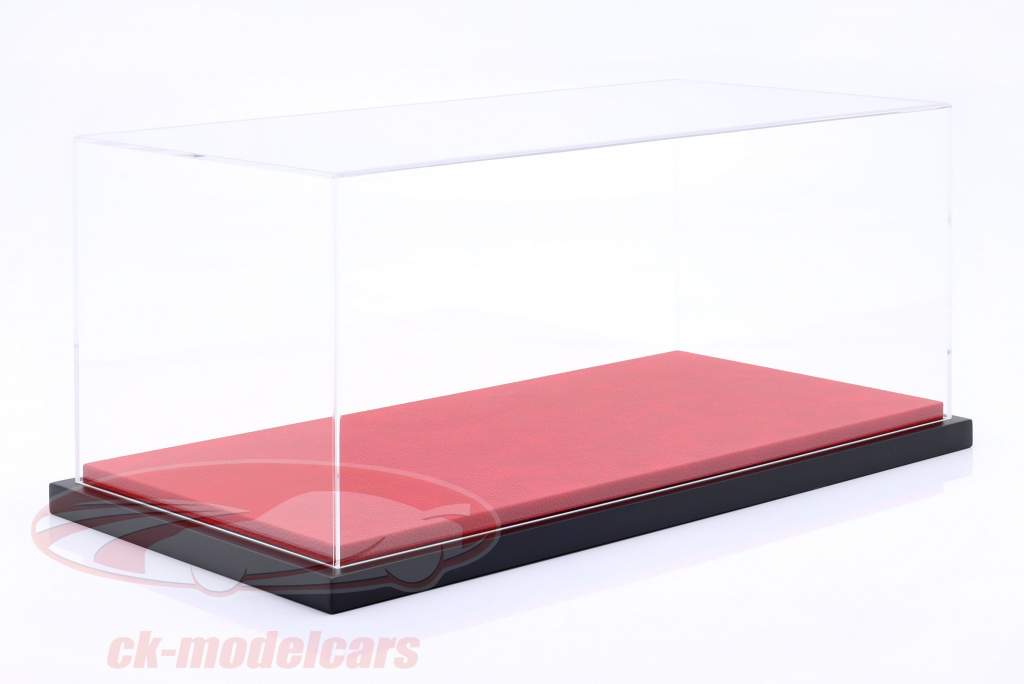 luxury Acrylic display case with leatherette on MDF base plate red 1:12 Jewel Cases