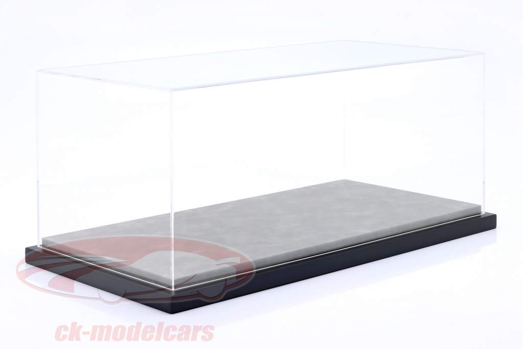 luxury Acrylic display case with leatherette on MDF base plate Gray 1:12 Jewel Cases