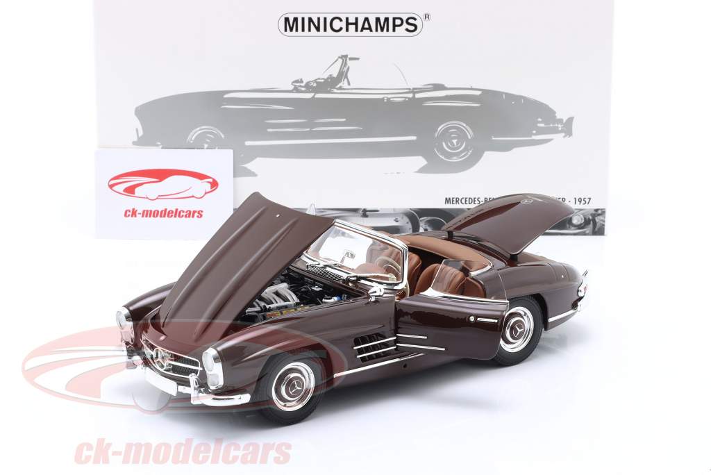 Mercedes-Benz 300 SL Roadster (W198) Baujahr 1957 dunkelrot 1:18 Minichamps