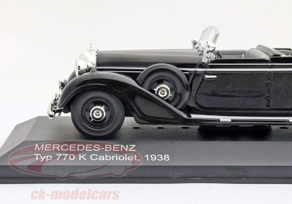 Mercedes-Benz Typ 770K Cabriolet Byggeår 1938 sort 1:43 WhiteBox