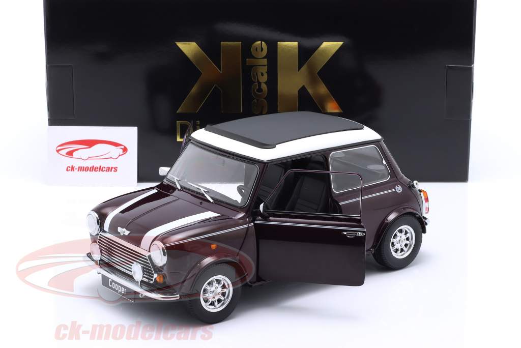 Mini Cooper LHD met schuifdak violet metallic / wit schaal 1:12 KK