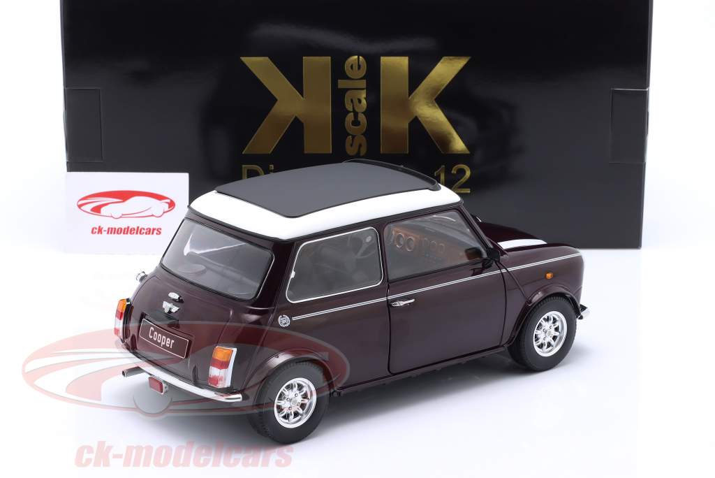 Mini Cooper LHD met schuifdak violet metallic / wit schaal 1:12 KK