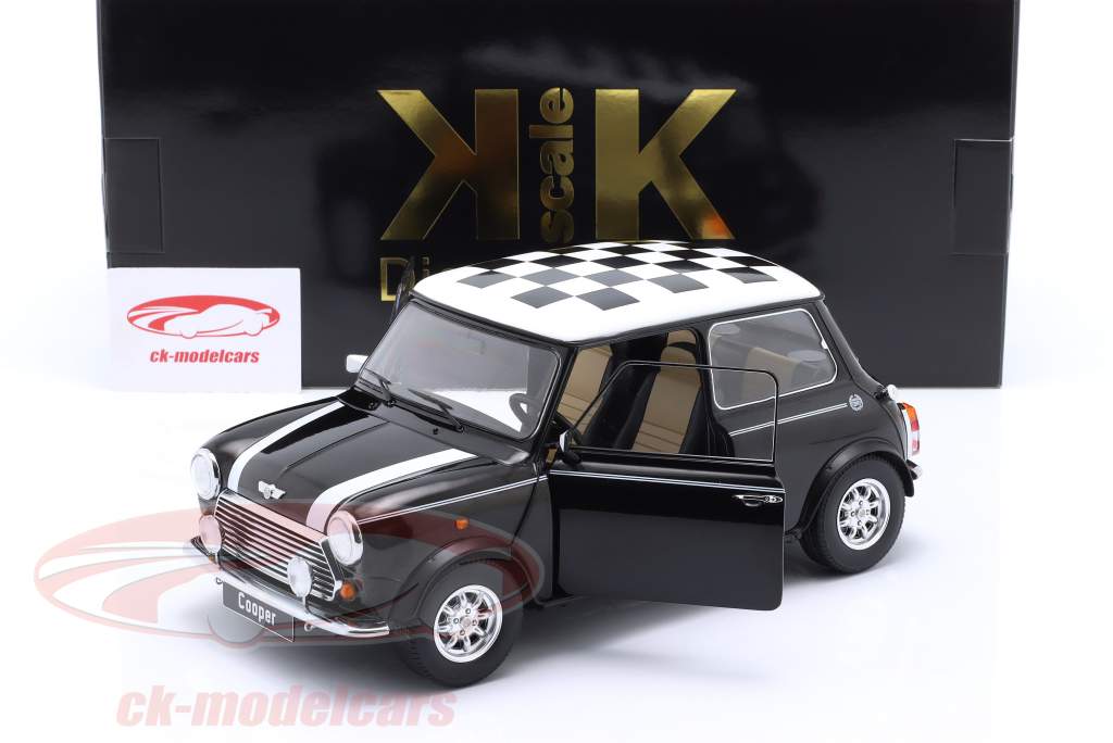 Mini Cooper LHD kariert schwarz / weiß 1:12 KK-Scale