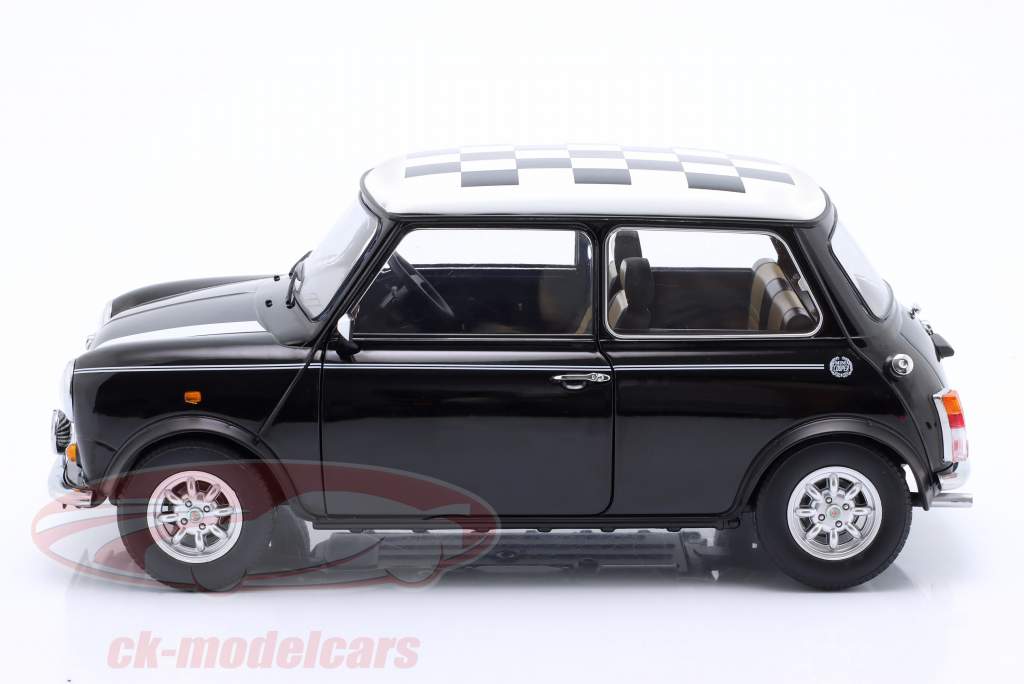Mini Cooper RHD geruit zwart / wit 1:12 KK-Scale
