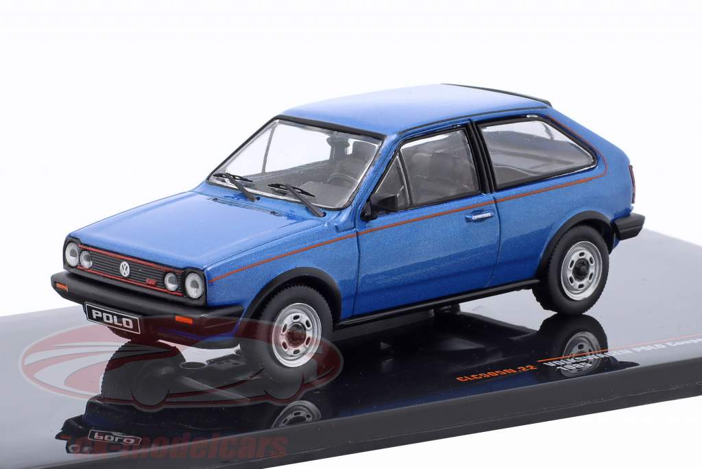Volkswagen VW Polo MK2 Coupe GT Año de construcción 1985 azul metálico 1:43 Ixo