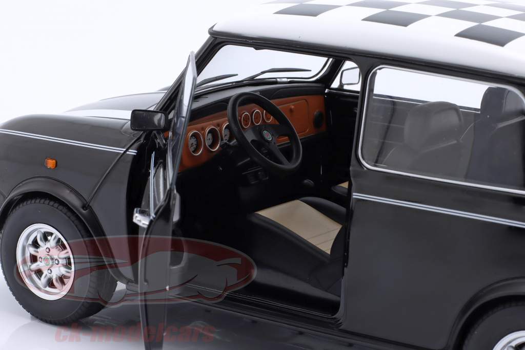 Mini Cooper LHD kariert schwarz / weiß 1:12 KK-Scale