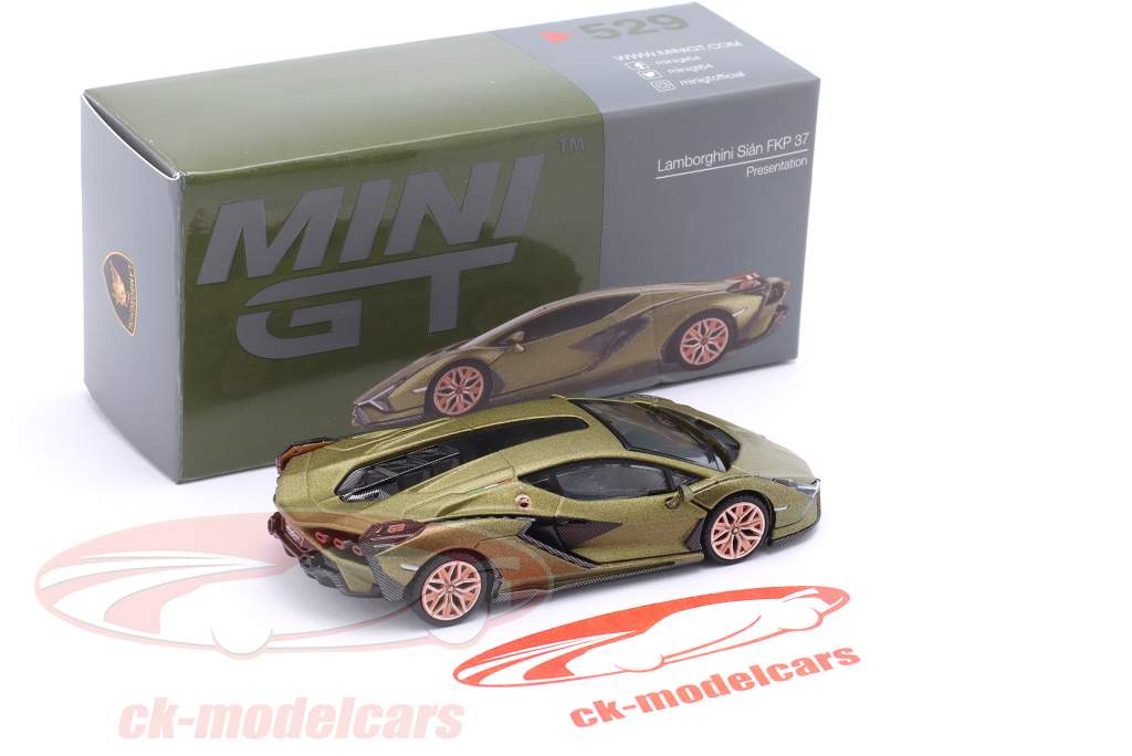 Lamborghini Sian FKP 37 Presentatie mat olijfgroen 1:64 TrueScale